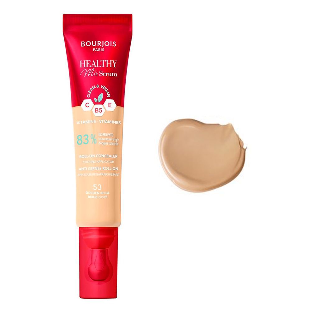 Bourjois Healthy Mix Serum Roll-On Liquid Concealer, Vegan, 13ml, 53 Golden Beige - Front View