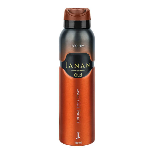 Junaid Jamshed J. Janan Oud Perfume Body Spray, For Men, 150ml - Front View