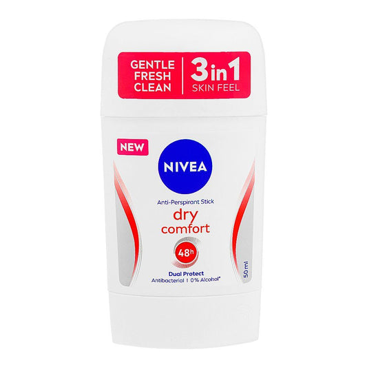 Nivea Dry Comfort Dual Protect Anti-Perspirant Deodorant Stick, 50ml - Front View