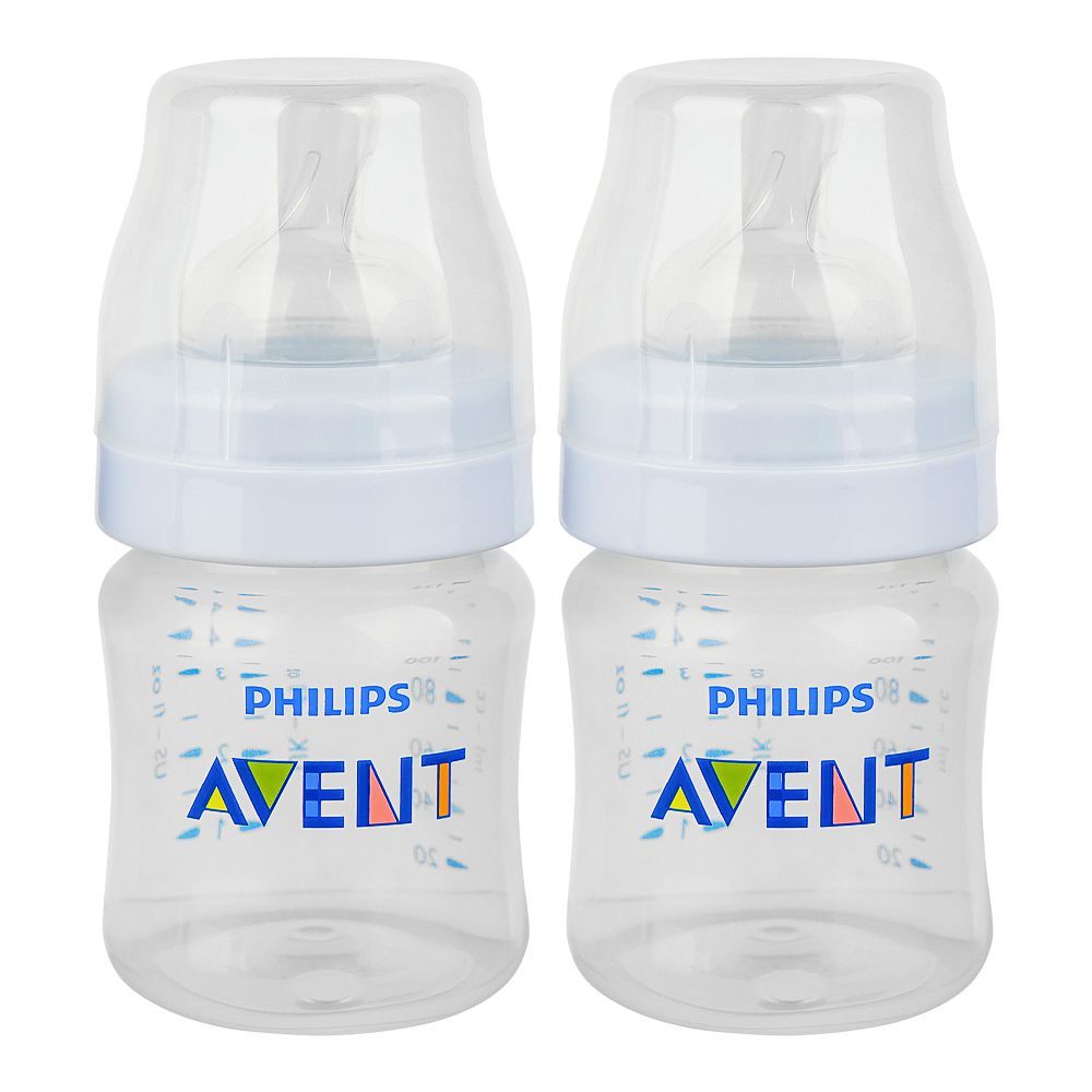 Avent Anti-Colic Feeding Bottle, For 0+ Months, 125ml, 2-Pack, SCF810/62 - Front View