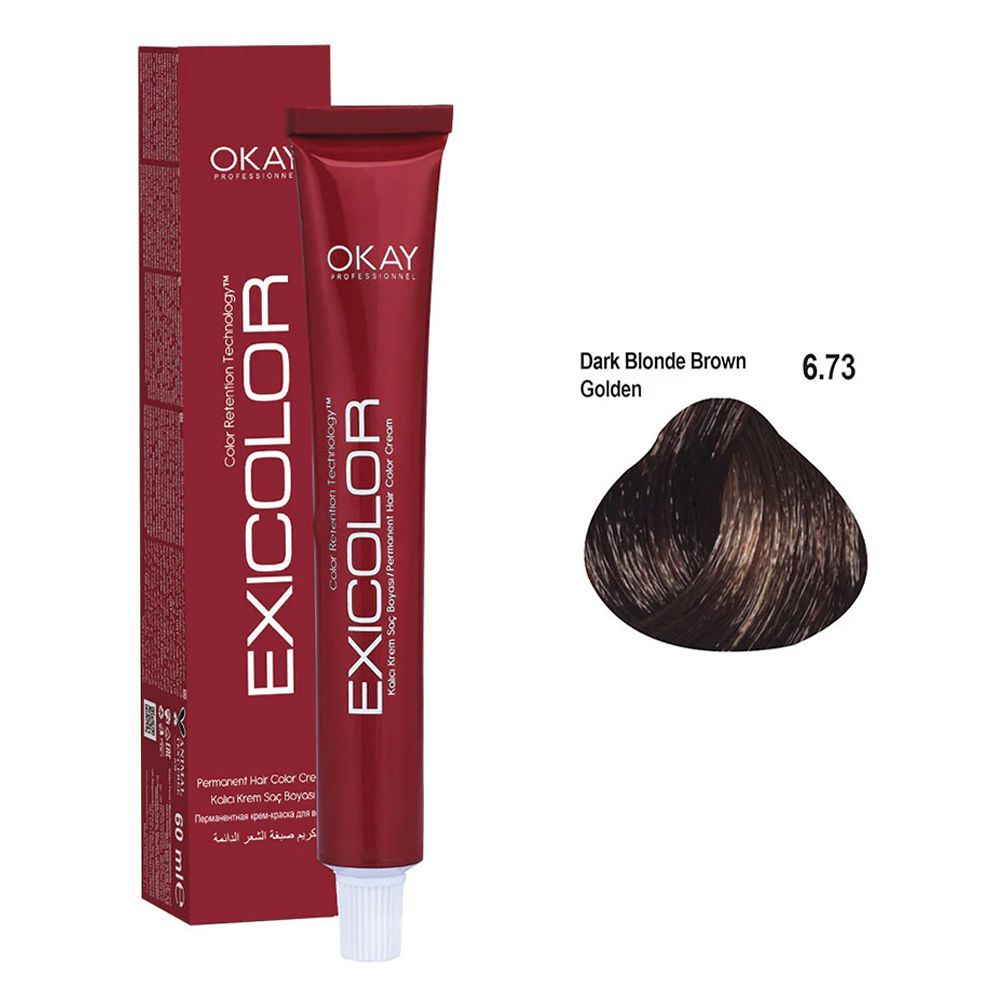 Neva Exicolor Permanent Hair Color Cream, 60ml, 6.73 Dark Blonde Brown Golden -  Front View