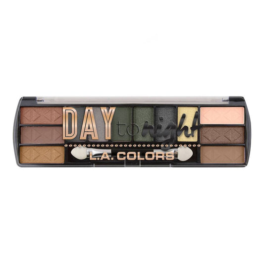 L.A. Colors Day To Night Eyeshadow Palette, 12 Shades, 8g, CES422 Sunrise - Front View