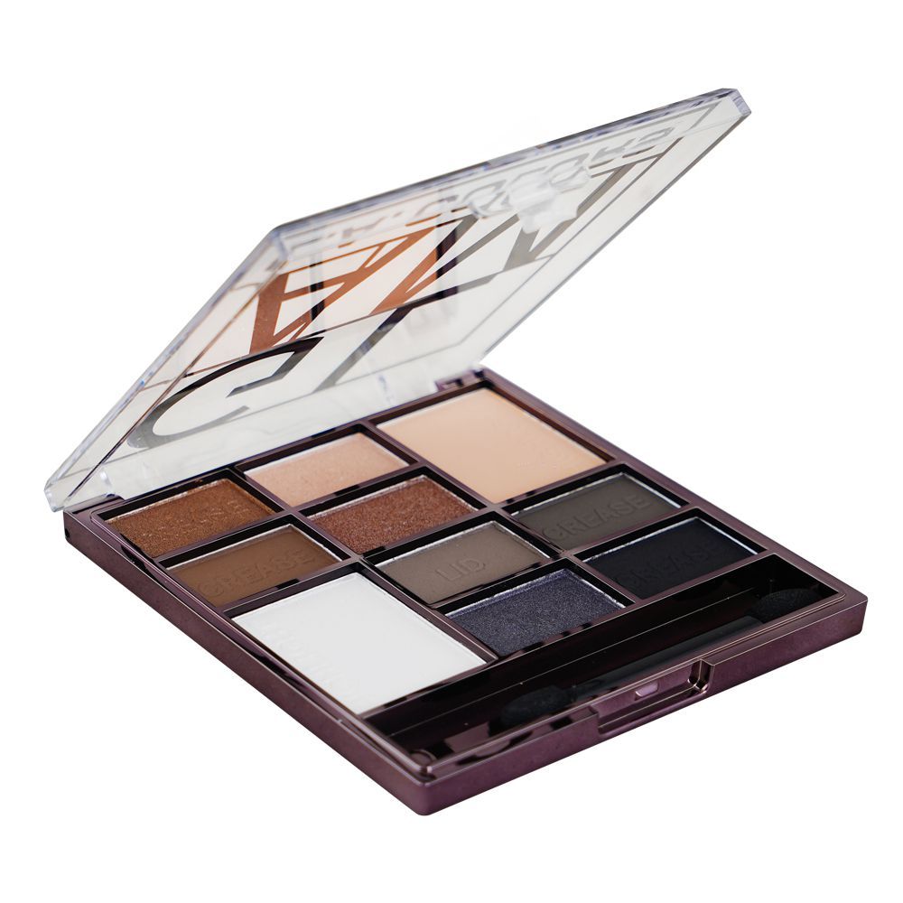 L.A. Colors Color Block Eyeshadow Palette, 10-Shades, 16g, CES137A Cool Glam - Front View