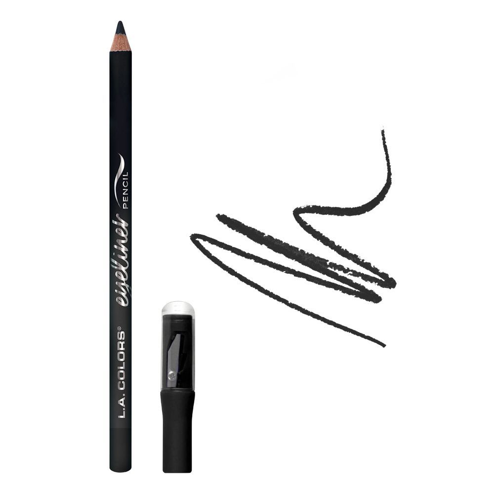 L.A. Colors Eyeliner Pencil With Sharpener, 1.8g, CP629 Black -  Front View