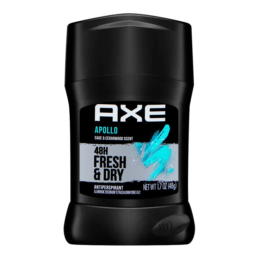 Axe Apollo Antiperspirant Deodorant Stick, Sage & Cedarwood, For Men, 48g - Front View