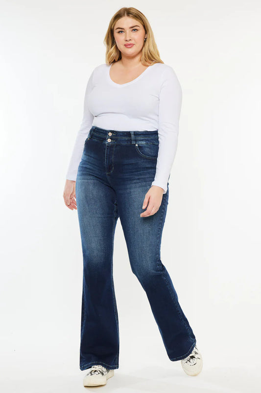 Samaria High Rise Skinny Bootcut Jeans (Plus Size)