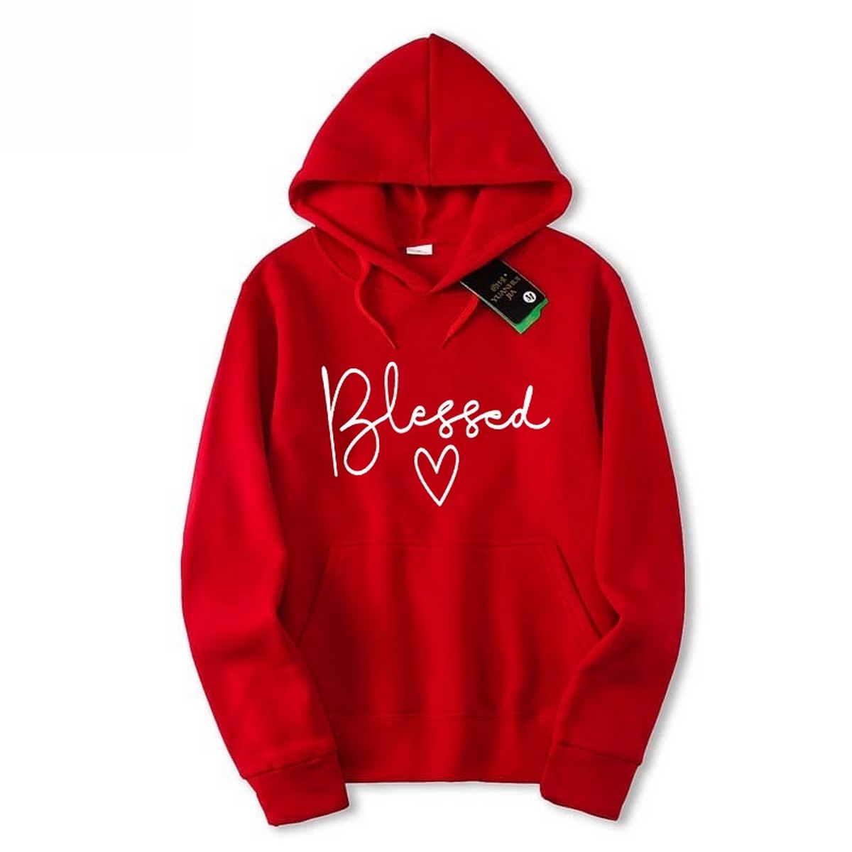 Blessed Printed Fleece Full Sleeves Pull Over Hoodie For Women