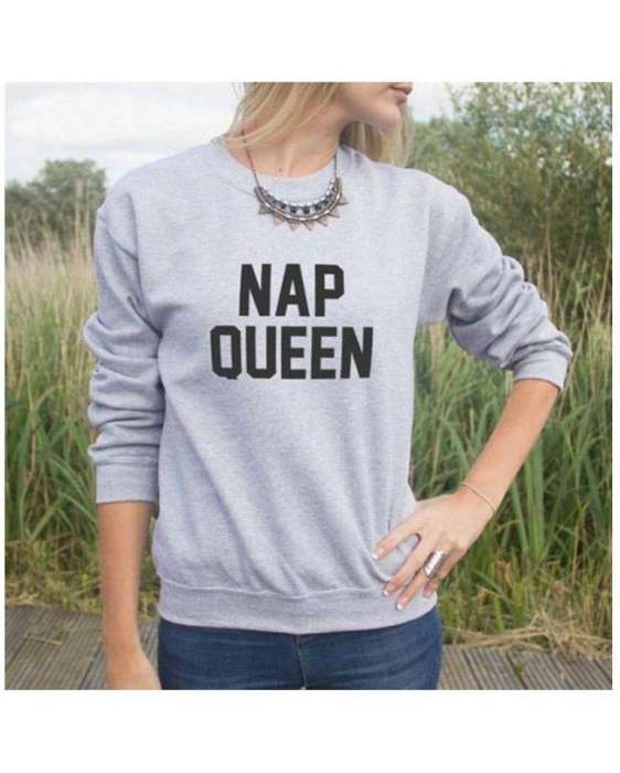 Grey Nap Queen sweat shirt For and Women - AceCart Warm Hooded Sweatshirt in Grey