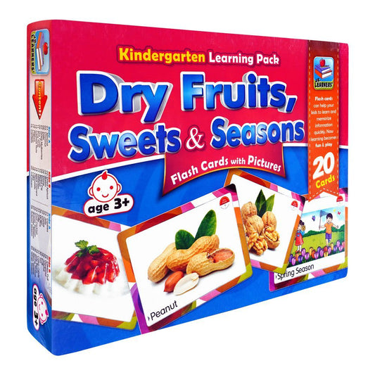 Jr. Learners Flash Card With Pictures Large Dry Fruits, Sweets & Seasons, For 3+ Years