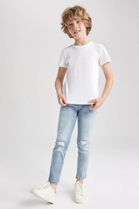 Boy Child Slim Fit Ripped Detailed Straight Leg Jeans