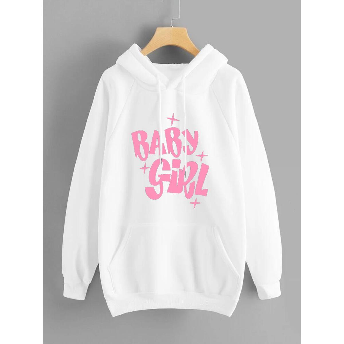 Baby Girl Fleece Full Sleeves Pull Over Hoodie For Women