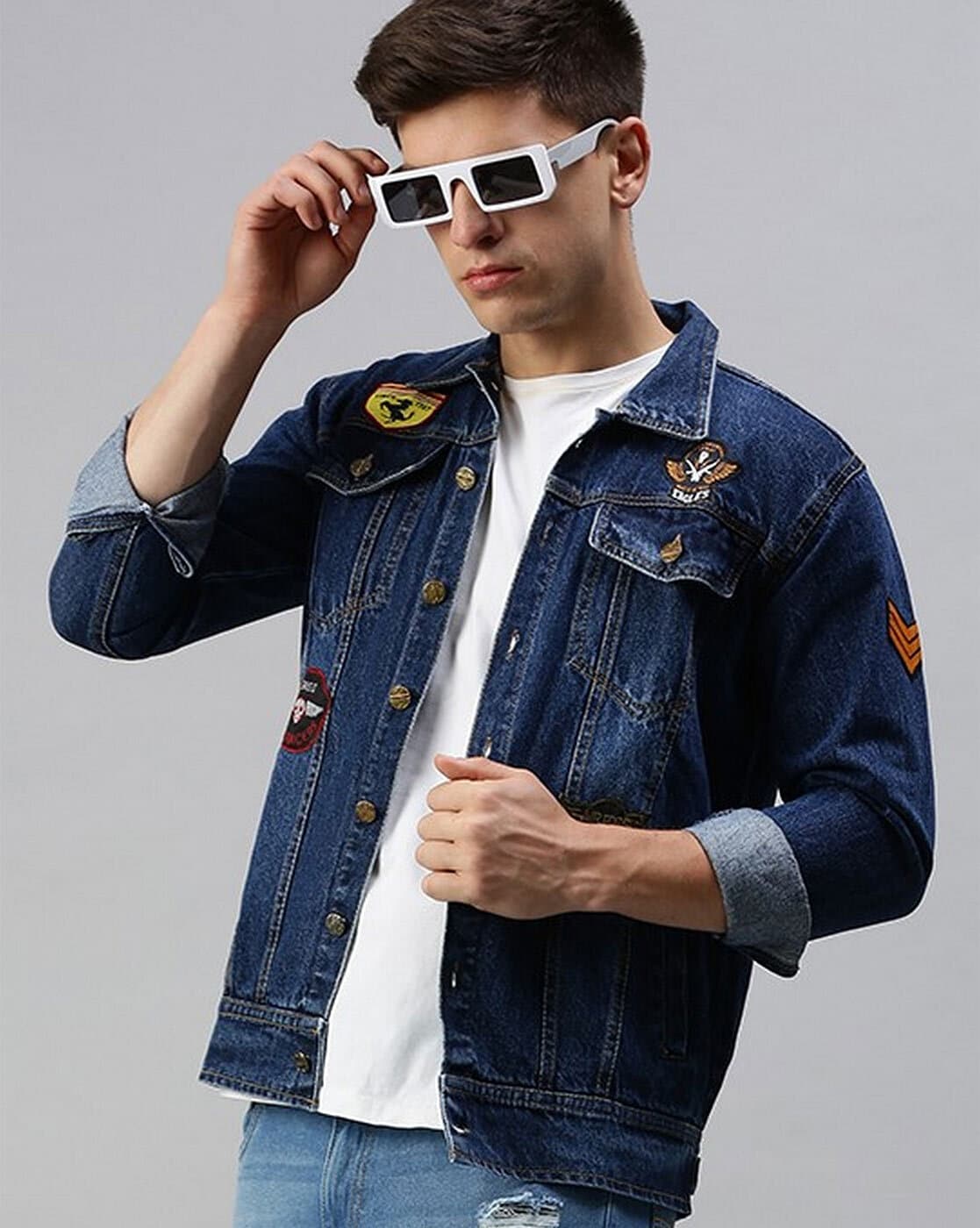 Men Denim Jacket Premium Quality With Badges