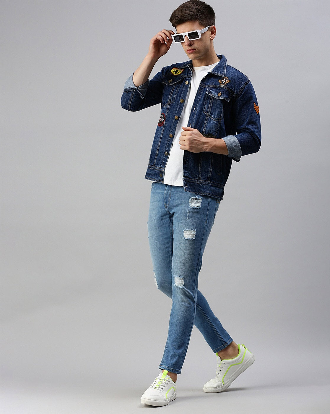 Men Denim Jacket Premium Quality With Badges