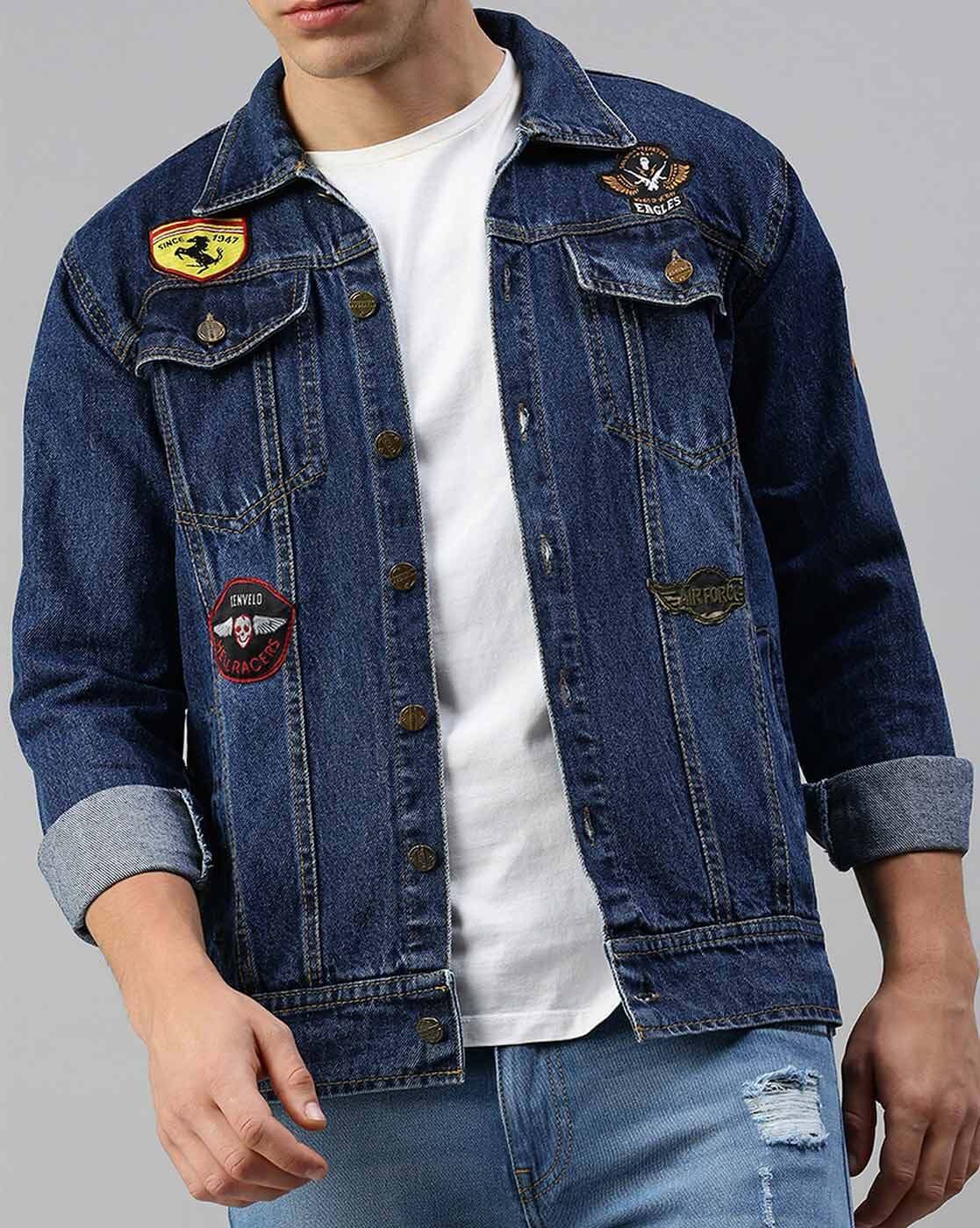 Men Denim Jacket Premium Quality With Badges