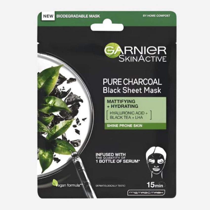 Garnier Skin Active Pure Charcoal Mask With Black Tea -  Front View