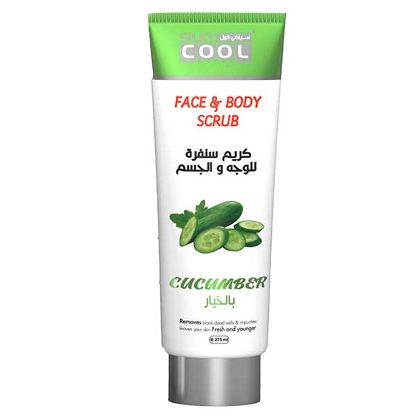 Silky Cool Face & Body Scrub - Cucumber 275ml -  Front View