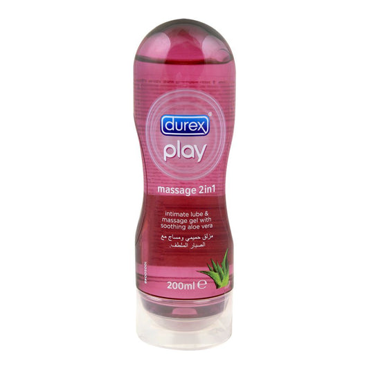 Durex Play Massage 2-In-1 Intimate Lube & Massage Gel, Aloe Vera, 200ml