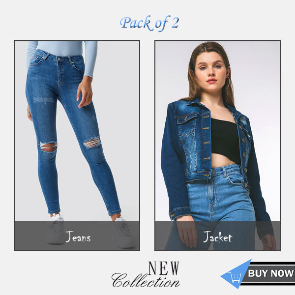 Elevate Your Style with Women s Jeans and Jacket Bundle AceCart Ace Cart