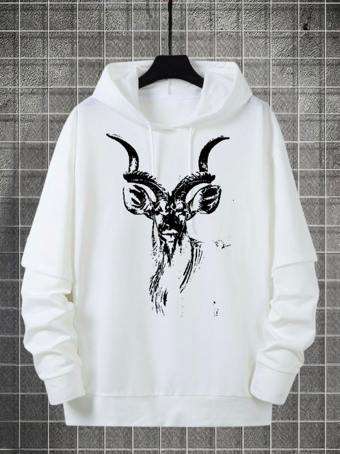 Markhor Printed Fleece Full Sleeves Pull Over Hoodie For Men & Boys