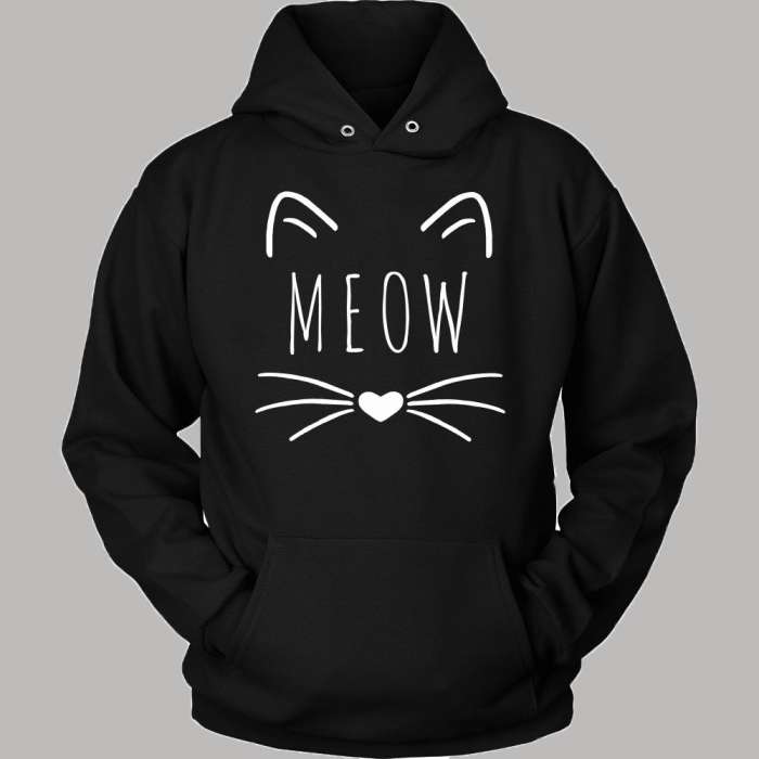 Har Maal Meow Hoodie for women - AceCart Warm Hooded Sweatshirt in Black