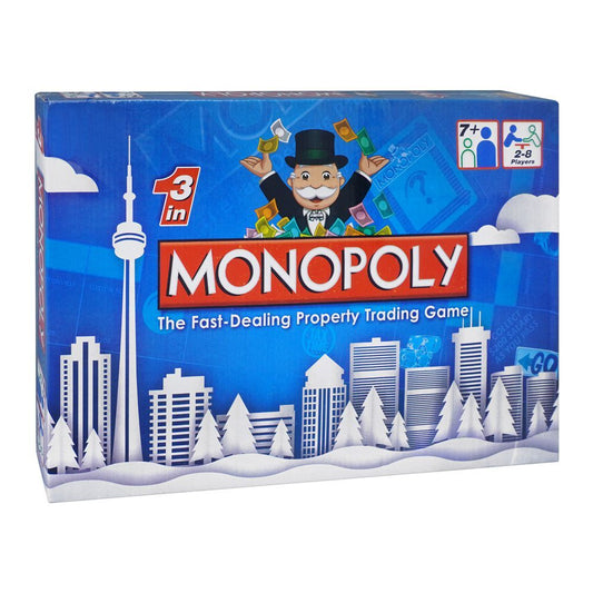 3-In-1 Ordinary Monopoly Board Game, For 7+ Years