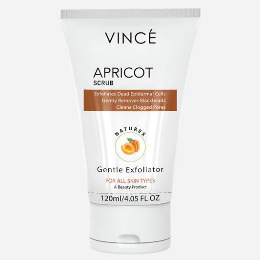 Vince Gentle Exfoliator Naturex Apricot Scrub, All Skin Types - 120ml -  Front View