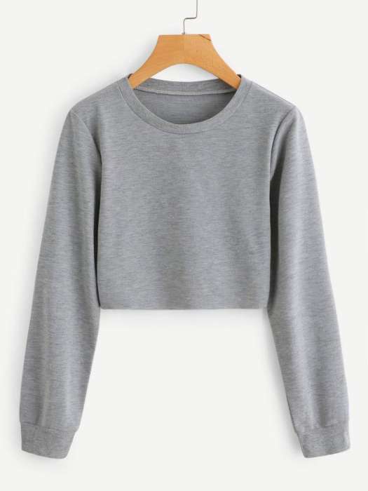 Cropped Sweatshirt Grey - AceCart Warm Hooded Sweatshirt in Grey