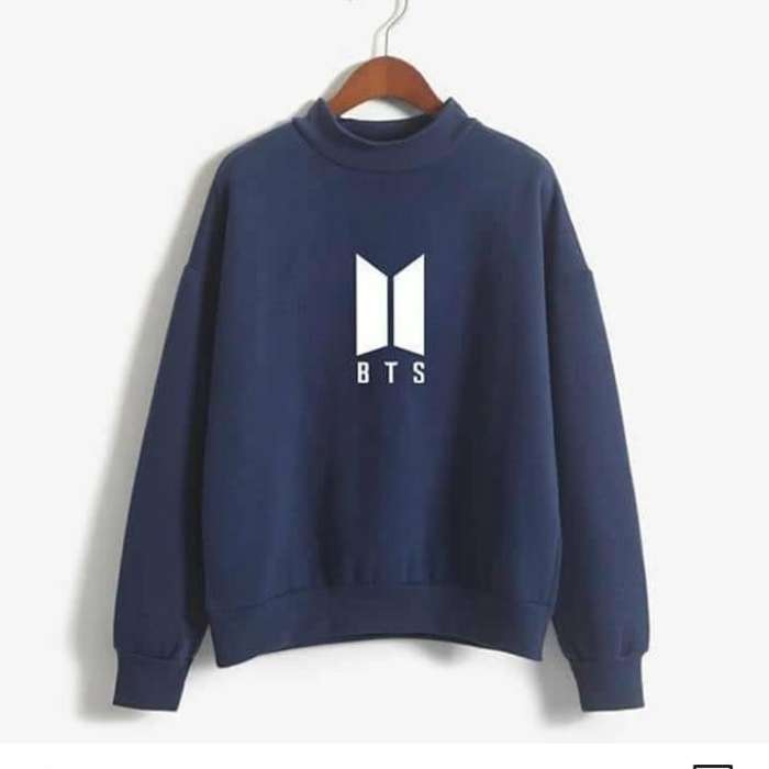 Bts Sweatshirt 410 - AceCart Warm Hooded Sweatshirt in Navy Blue