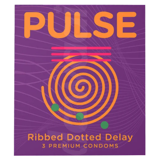 Pulse - Ribbed Dotted Delay 3 Premium Condoms