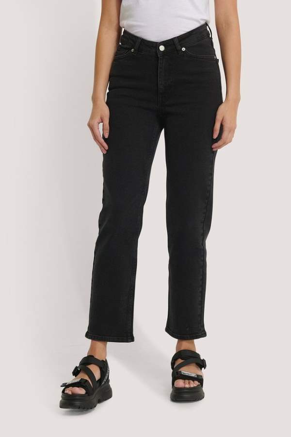 Straight Fit Mid-Rise Clean Look Stretchable Jeans  - Right Side View - AceCart