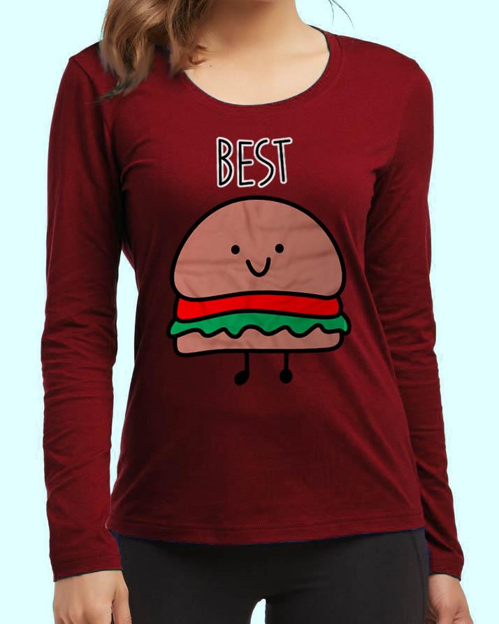 High Burger New Fashion Red Quality High Printed Design High Quality Full t-Shirt - Front View - AceCart