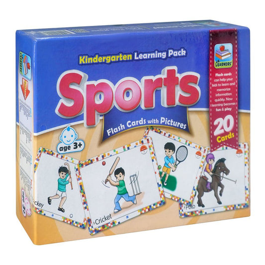 Flash Cards With Pictures Sports, Large 7 X 9.5 Inches, For 3+ Years