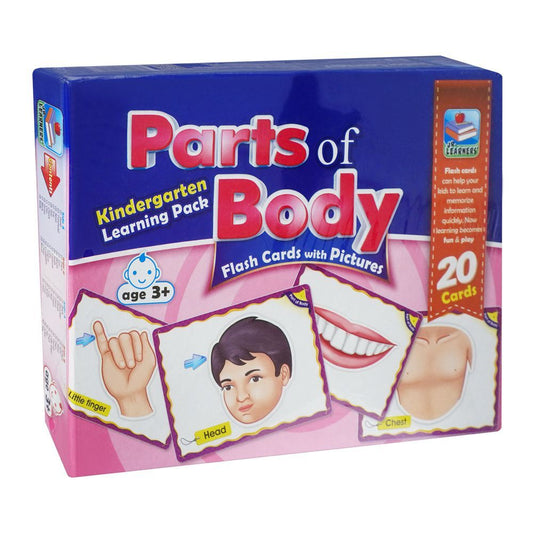 Flash Cards With Pictures Parts Of Body, Large 7 X 9.5 Inches, For 3+ Years