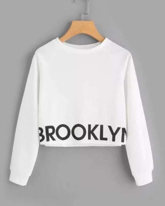 WHITE BROOKLYN CROPPED SWEATSHIRT FOR womens 882 - AceCart Warm Hooded Sweatshirt in White