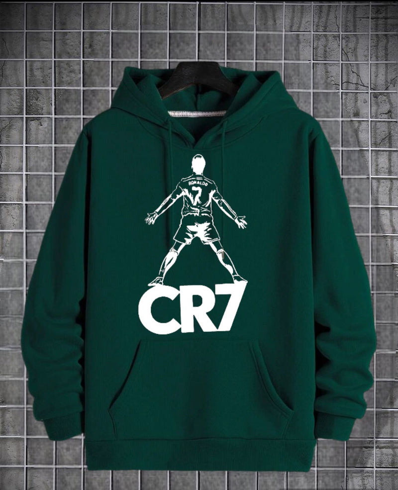 Cr7 Cristiano Ronaldo Printed Fleece Full Sleeves Pull Over Hoodie For Men & Boys