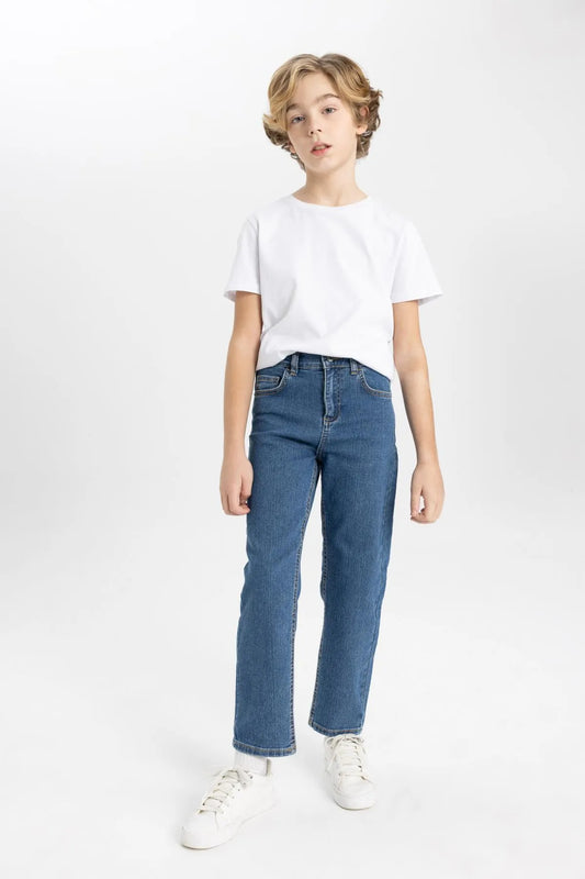 Boy's Loose Fit Standard Leg Jean Trousers