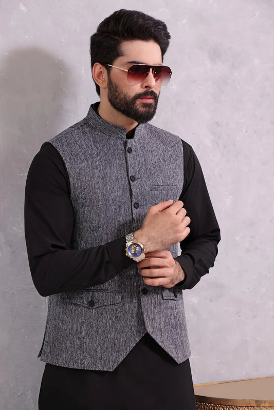 Jute Suiting Waistcoat with Matching Blended Kameez Shalwar