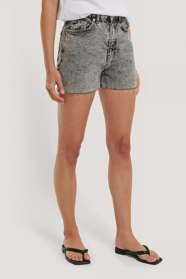 Raw Hem Denim Shorts By Ace Gray For Womens  - Right Side View - AceCart