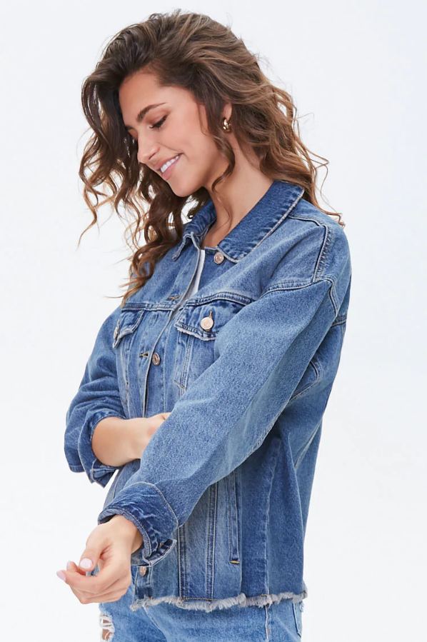 Frayed Women Denim Jacket