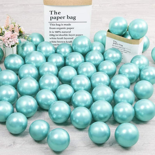 Balloons Small Chrome Metallic Sea Green 5 INCHES 25 or 50 or 100 Balloons - AceCart