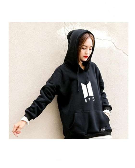 Hoddie Black BTS - AceCart Warm Hooded Sweatshirt in Black