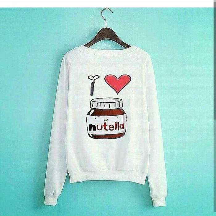 I love Nutella Sweatshirt - AceCart Warm Hooded Sweatshirt in White