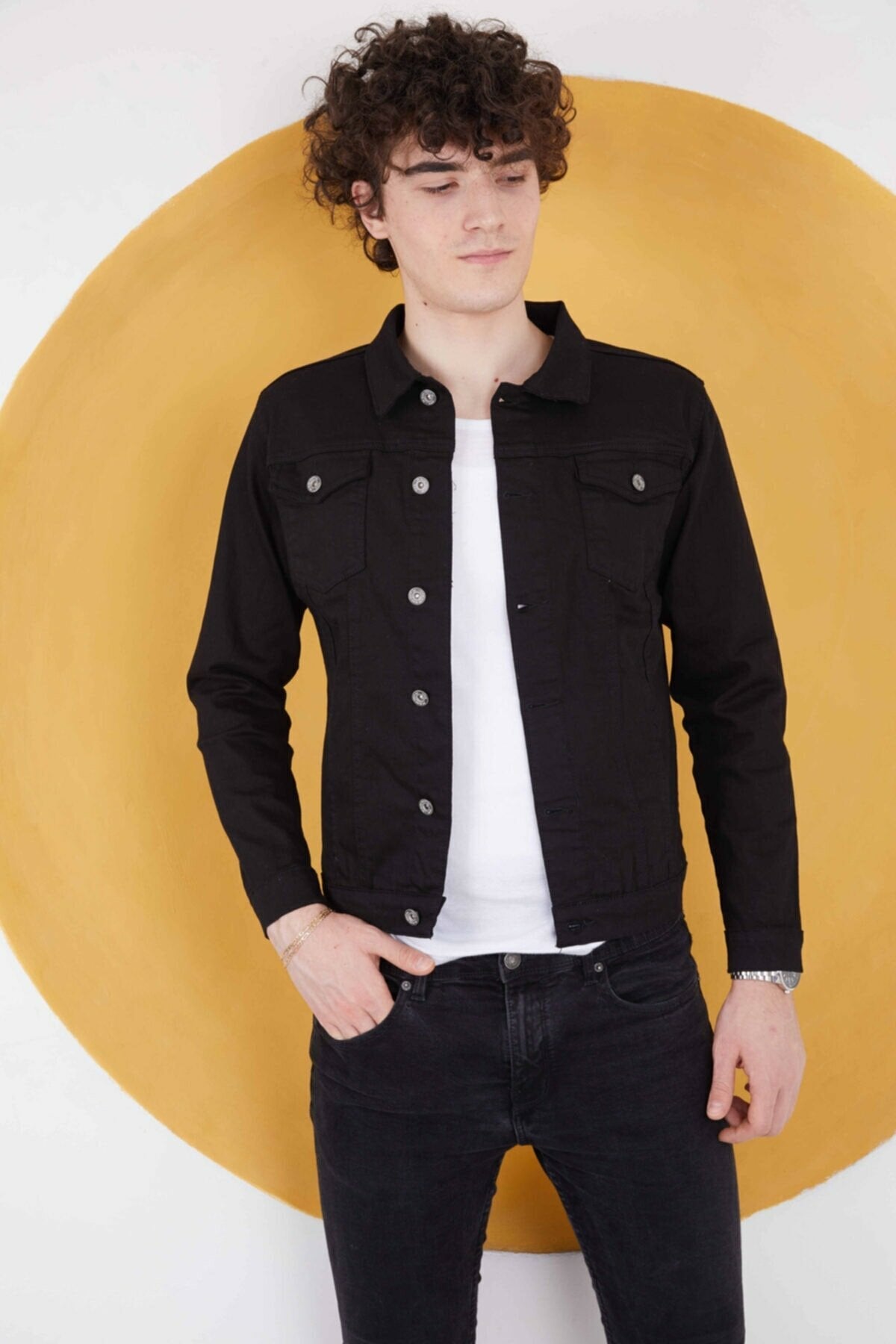 Black Mens Denim Jacket