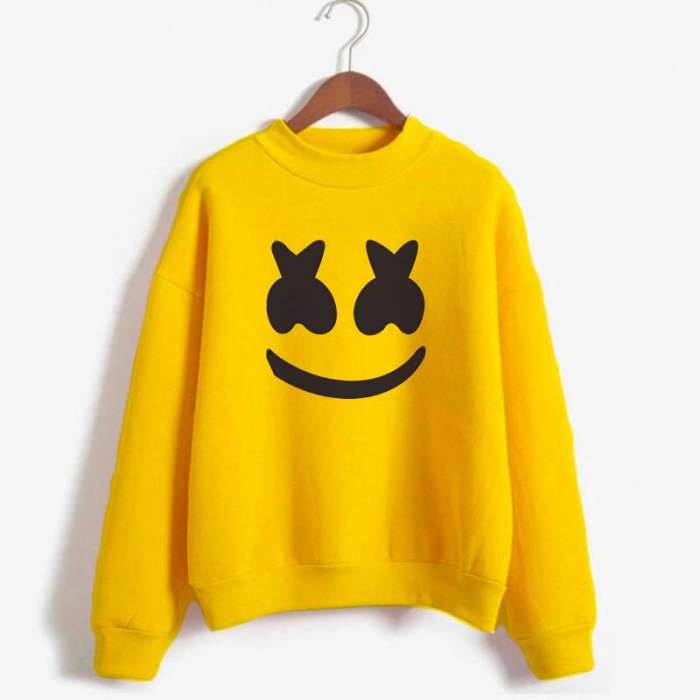 Marshmallow Yellow Sweatshirt For Women - AceCart Warm Hooded Sweatshirt in Yellow