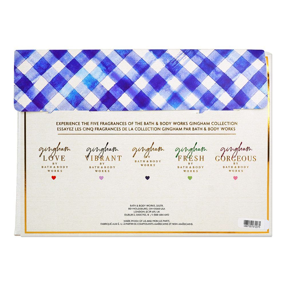 Bath & Body Works Gingham Set, Fragrances For Women, Gorgeous + Fresh + Gingham + Vibrant + Love, 5-Pack