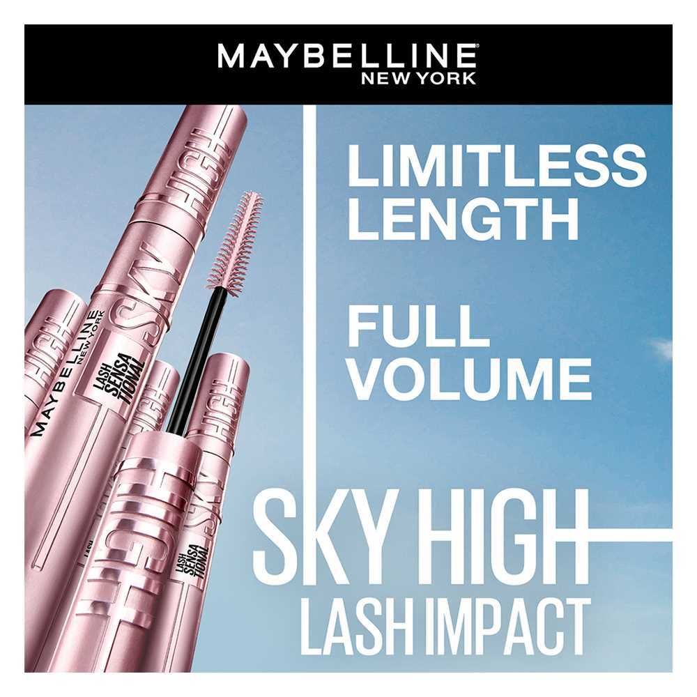 Maybelline Lash Sensational Sky High Waterproof Mascara, 02, Very Black, 6ml