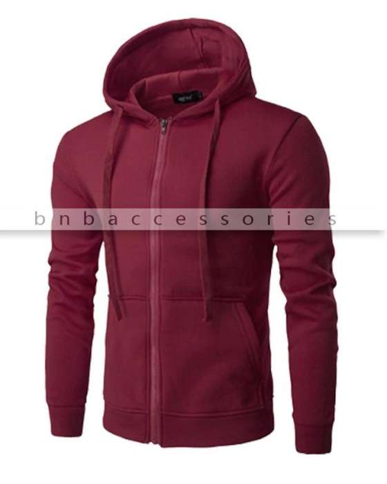 Women s Maroon Plain Zipper Hoodie s