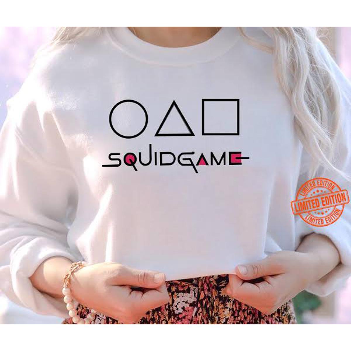 White Squid Games Fleece Full Sleeves Pull Over Sweatshirt For Women