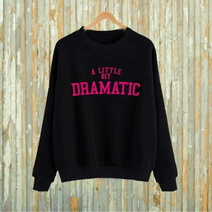 Black drametic Printed sweat shirt For Women - AceCart Warm Hooded Sweatshirt in Black