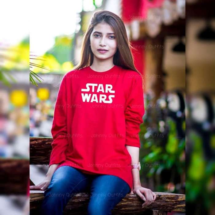 Star Wars Full Sleeve Tee for Womens - AceCart Warm Hooded Sweatshirt in Red